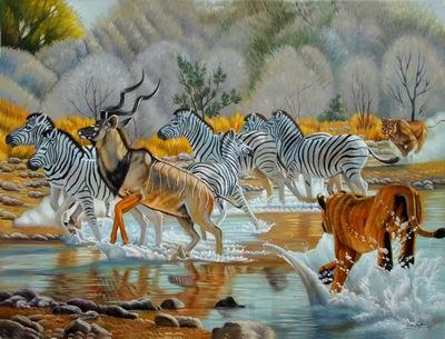 unknow artist Zebras 018 France oil painting art